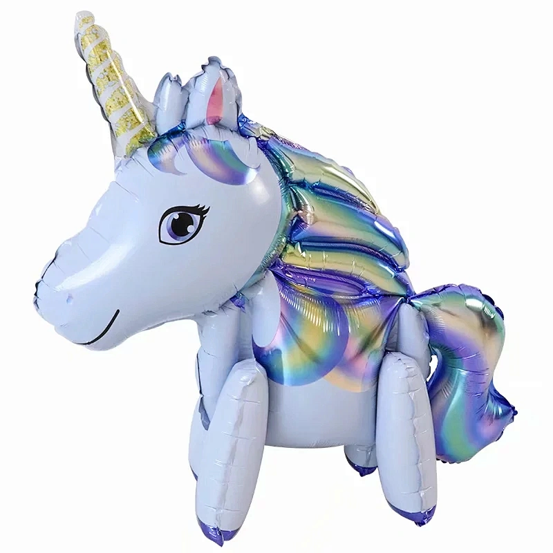 3D assembled standing unicorn scene decoration aluminum balloon children's birthday decoration