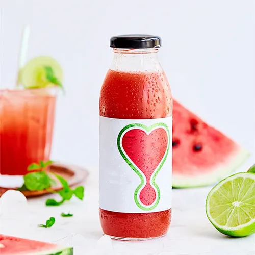 Proveedor chino precio de fábrica al por mayor 500 ml botella de jugo de vidrio transparente