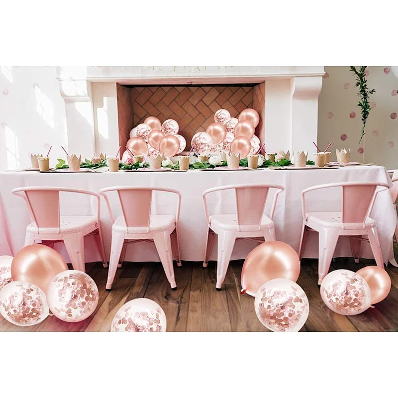50 pack 12 inch Rose Gold Confetti Latex Balloons Bouquet Birthday Balloons Party Wedding Bridal Shower Decorations