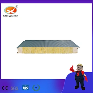 Metal Curtain 50mm Wall PU Sealing Rock Wool Sandwich Panel for Sale