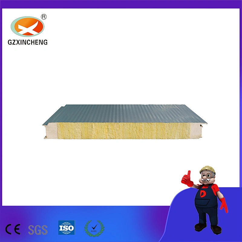 Metal Curtain 50mm Wall PU Sealing Rock Wool Sandwich Panel for Sale