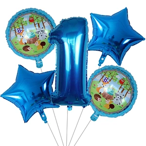 Animal Balloon Set With Animal Print Balloon And Number Star Shape Foil Balloons Animals Party Decorations