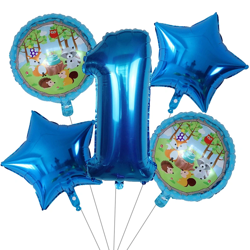 Animal Balloon Set With Animal Print Balloon And Number Star Shape Foil Balloons Animals Party Decorations