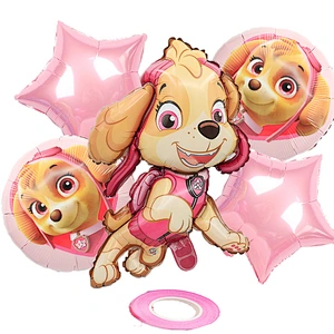 New design 5 pcs paw dog patrol balloon set party supplies paw dog patrol supplies for kids birthday
