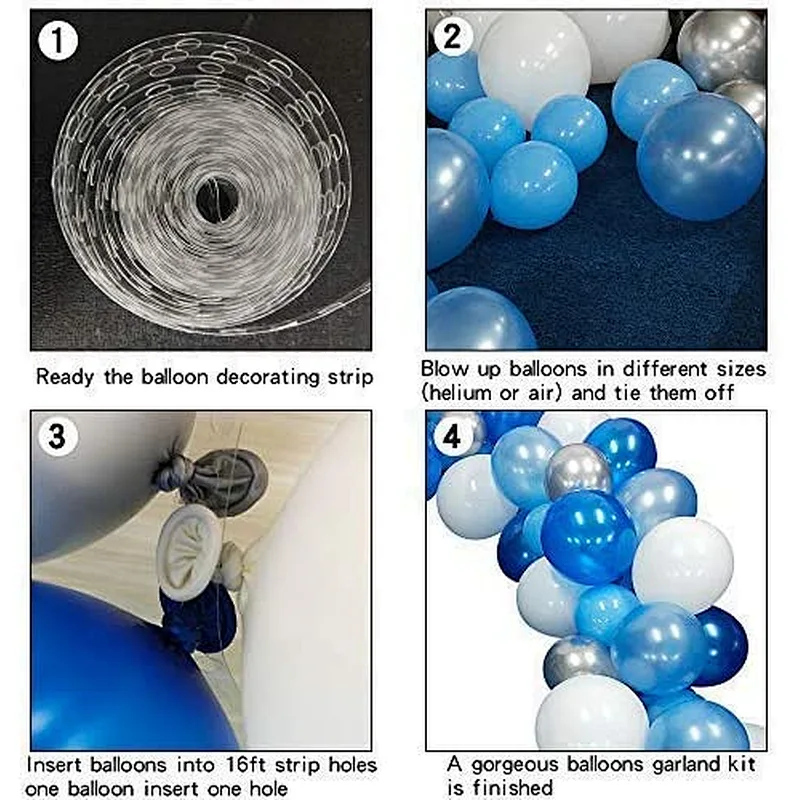 Blue Balloons Garland Arch Kit Set For Baby Shower Globos Birthday Party Wedding Decoration Balloons