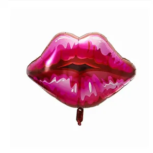 Whosale Multiple Style Weeding Decoration Foil Balloons Red Heart Love Letter Lip Inflatable Aluminum Film Balloon For Happy Valentines Day Bride Shower Decoration