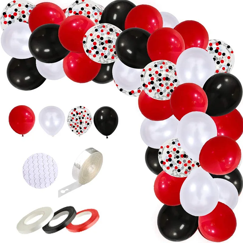 DIY Circus Balloon Arch Garland Kit 12 Inch Latex Confetti Balloons for Birthday Casino Quinceanera Graduation Party Decorations