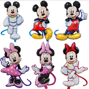 Hot salling 6 piece Mickey Minnie cartoon balloons set aluminum foil balloon for first birthday baby shower decoration