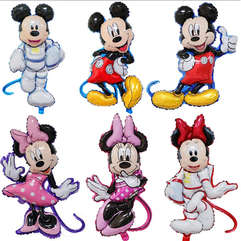 Hot salling 6 piece Mickey Minnie cartoon balloons set aluminum foil balloon for first birthday baby shower decoration