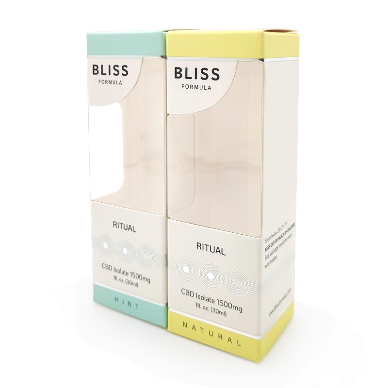 two tuck end printing paper box with pvc see through window