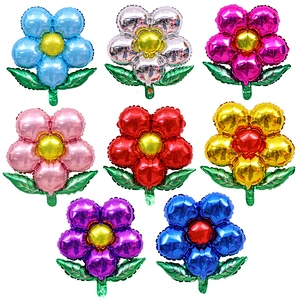 Kindergarten art party decoration stage balloons flower with leaf shaped balloon