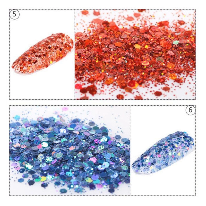 Nail Laser Hexagon Sequins