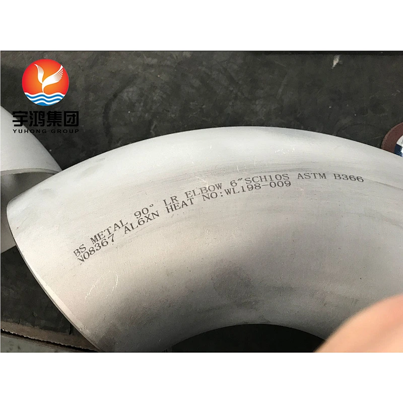 90 DEG. ELBOW LR ASTM B366 AL-6XN (NO8367) DIN 1.4501 BUTTWELDED FITTING
