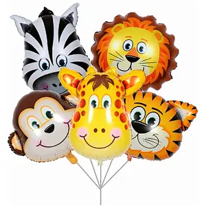 Medium size animal head foil balloon cartoon animal shape party balloon manufacturer