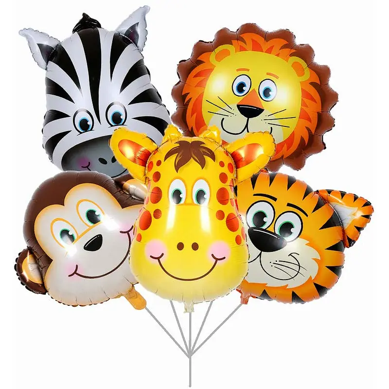 Medium size animal head foil balloon cartoon animal shape party balloon manufacturer