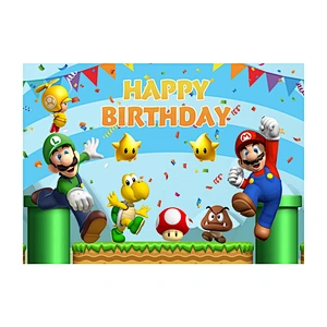 Cartoon Background Cloth Super Hero Mickey Minnie Boss Baby Theme Backdrop For Children Birthday Party Decoration Cloth