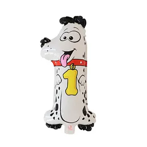 16inch cartoon animal number aluminum foil balloon birthday decoration balloon 0-9 number foil balloon