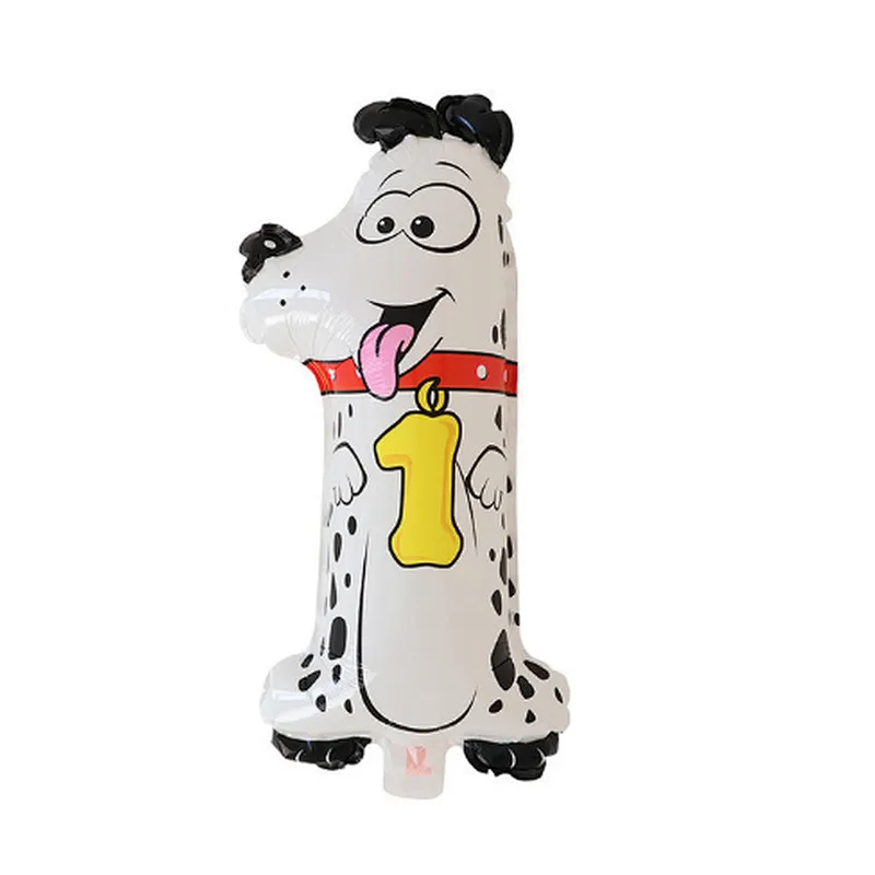 16inch cartoon animal number aluminum foil balloon birthday decoration balloon 0-9 number foil balloon