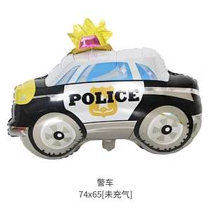 Large Car Balloon Train Police Car Ambulance Foil Ballon Children Toy Birthday Party Decoration Balloons