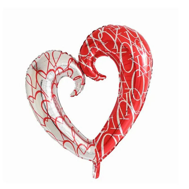 Whosale Multiple Style Weeding Decoration Foil Balloons Red Heart Love Letter Lip Inflatable Aluminum Film Balloon For Happy Valentines Day Bride Shower Decoration