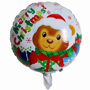 18 Inch Christmas Balloons Round Aluminum Foil balloons Holiday Party Decoration Balloons Wholesale