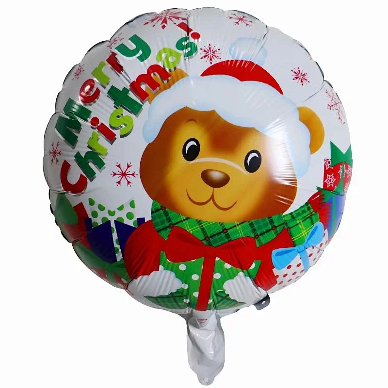 18 Inch Christmas Balloons Round Aluminum Foil balloons Holiday Party Decoration Balloons Wholesale
