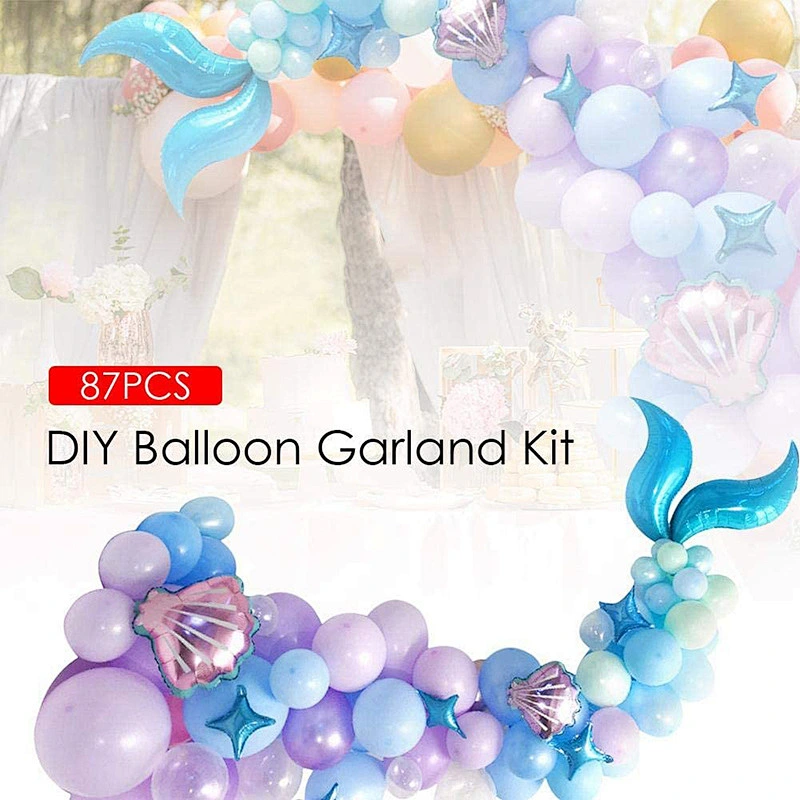 Amazon 87pcs balloon kit arch set mermaid high quality latex balloon combo set wedding party birthday balloon