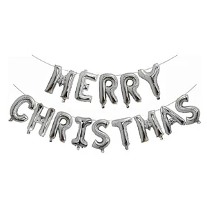 Multicolor Merry Christmas Foil Balloons 16inch Gold Silver Letter Air Globos Happy New Year Xmas Party Decoration Banner