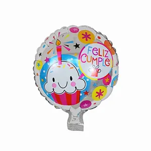 New hot selling balloons 10 inch Spanish foil balloon feliz cumpleanos wedding love balloons birthday party decoration