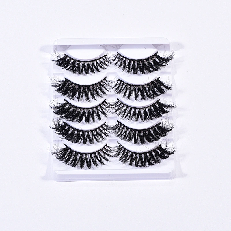 Vente chaude d'usine 5 paires de faux cils fournisseurs de cils synthétiques naturels pour la décoration des yeux