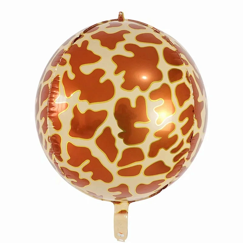 New Design 22 Inch Animal Printed 4D Aluminum Film Balloon Tiger Giraffe Zebra Balloon For Birthday Party Decoration Supplies
