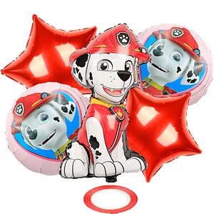 New design 5 pcs paw dog patrol balloon set party supplies paw dog patrol supplies for kids birthday