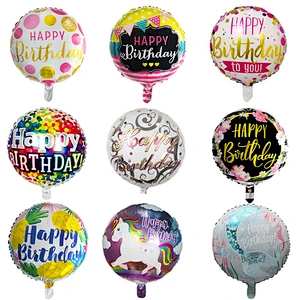 Hot Selling 18 Inch Happy Birthday Foil Balloons Helium Balloons For Kids Party Decorations