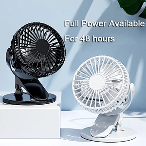 Small Desk Fan Strong Airflow Ultra Quiet Portable Fan Speed Adjustable Head 360°Rotatable Mini Personal Fan For Home Office Bedroom