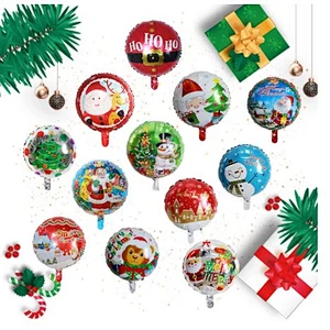 18 inch round christmas decoration helium balloon inflatable merry christmas aluminum foil balloon party supplies