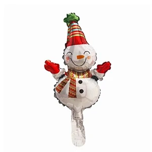 Hot sale mini Christmas decoration cartoon foil balloon Santa Claus Christmas tree socks children toy balloons