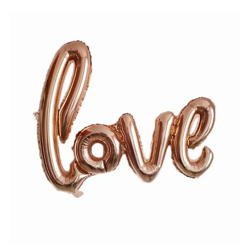 Whosale Multiple Style Weeding Decoration Foil Balloons Red Heart Love Letter Lip Inflatable Aluminum Film Balloon For Happy Valentines Day Bride Shower Decoration