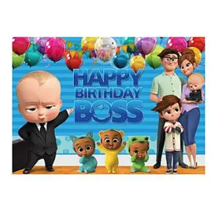 Cartoon Background Cloth Super Hero Mickey Minnie Boss Baby Theme Backdrop For Children Birthday Party Decoration Cloth