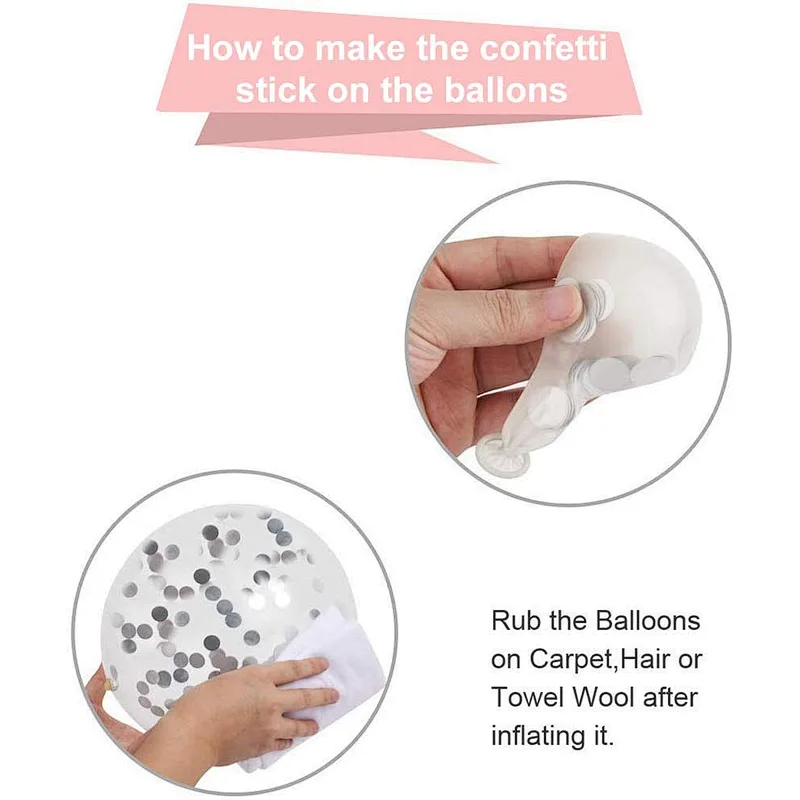 50 Pack 12inch Silver Confetti Latex Balloons Metallic Chrome Party Balloon Set for Wedding Birthday Baby Shower Decorations