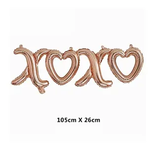 Whosale Multiple Style Weeding Decoration Foil Balloons Red Heart Love Letter Lip Inflatable Aluminum Film Balloon For Happy Valentines Day Bride Shower Decoration