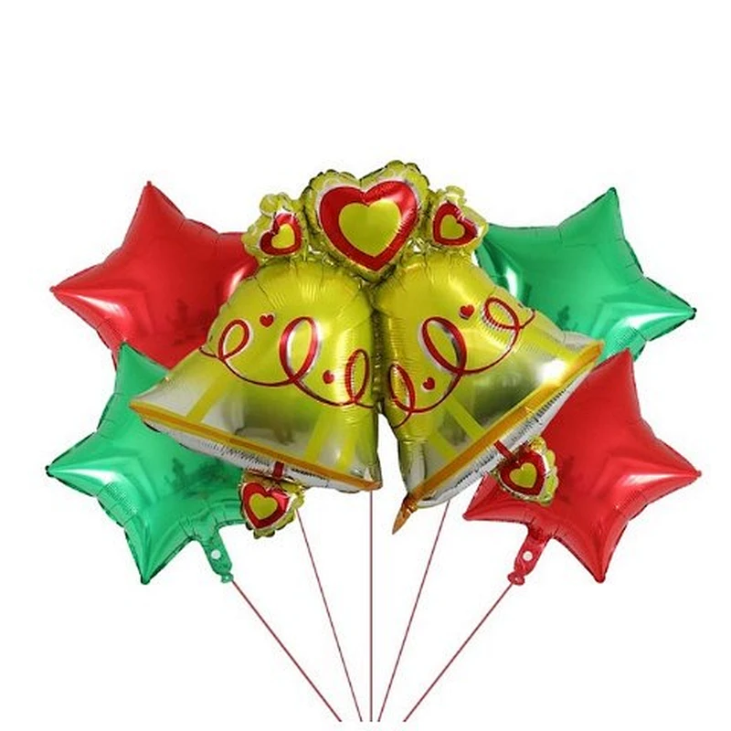 5pcs Merry Christmas Foil Balloons Set Santa Claus Snowman Tree Stockings Bells Helium Globos New Year Xmas Party Decorations