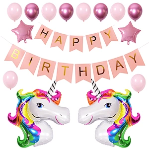 Cartoon Unicorn Head Foil Mylar Helium Balloons Hot Sell Mini Medium New Design Large Size for Kids Girls Birthday