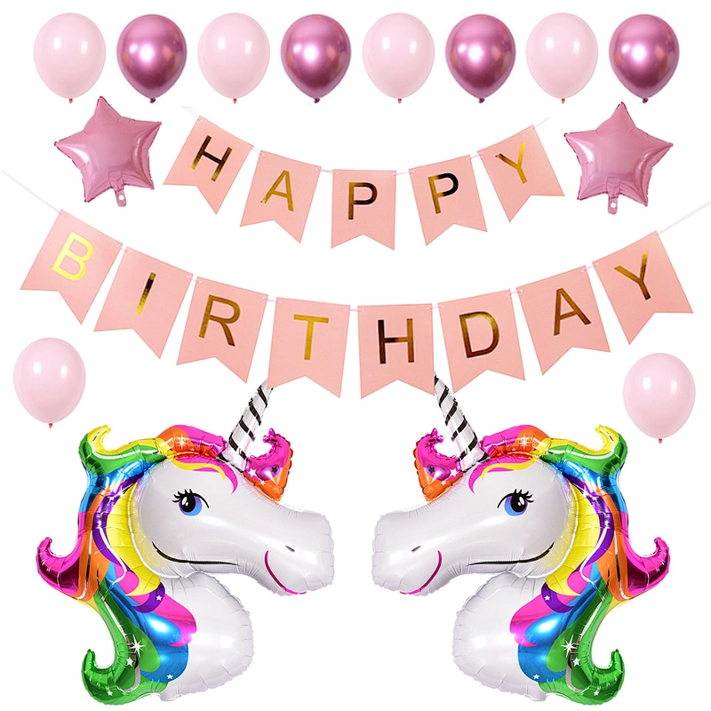 Cartoon Unicorn Head Foil Mylar Helium Balloons Hot Sell Mini Medium New Design Large Size for Kids Girls Birthday