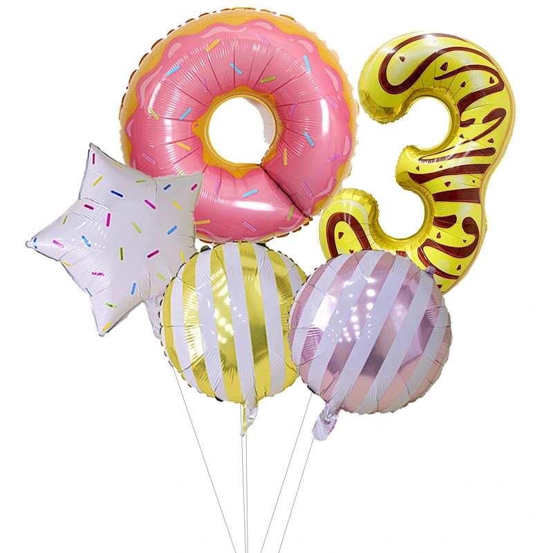 Donut Birthday Party Decorations Mylar Balloon Donut Globos Theme Party Supplies Baby Shower Home Decoration Birthday Backdrop