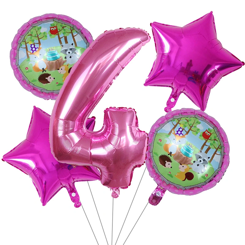 Animal Balloon Set With Animal Print Balloon And Number Star Shape Foil Balloons Animals Party Decorations