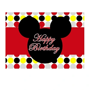 Cartoon Background Cloth Super Hero Mickey Minnie Boss Baby Theme Backdrop For Children Birthday Party Decoration Cloth