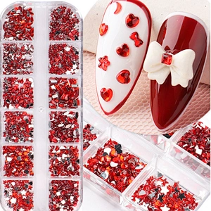 Love Star Resin Flat Glass Rhinestones