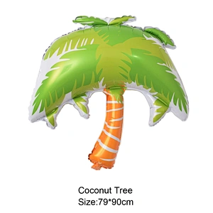 Coconut Palm Tree Foil Balloons green Leaves Shaped Foil Balloons for Hawaiian Luau Party Summer Theme Decoration globos