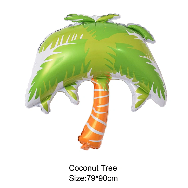 Coconut Palm Tree Foil Balloons green Leaves Shaped Foil Balloons for Hawaiian Luau Party Summer Theme Decoration globos