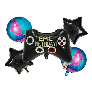 Cartoon Black Game Controller Foil helium Balloon Set Kids Birthday Children Gift Balloon Party Decoration Supplies